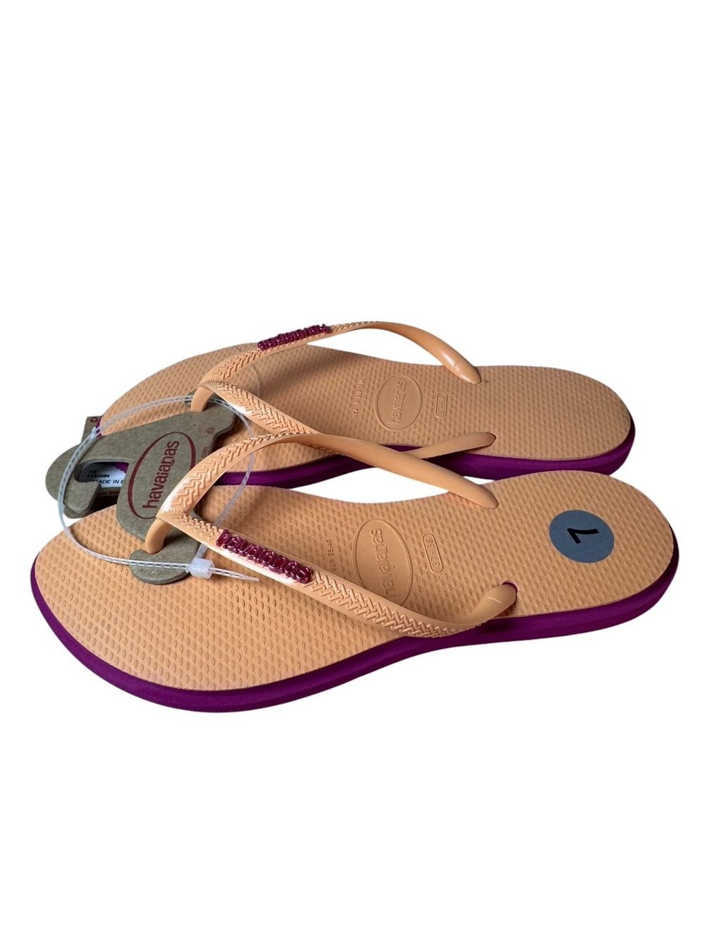 NWT Havaianas Women’s Slim Point Rose Gum Size 7 Flip Flops - Picture 5 of 8